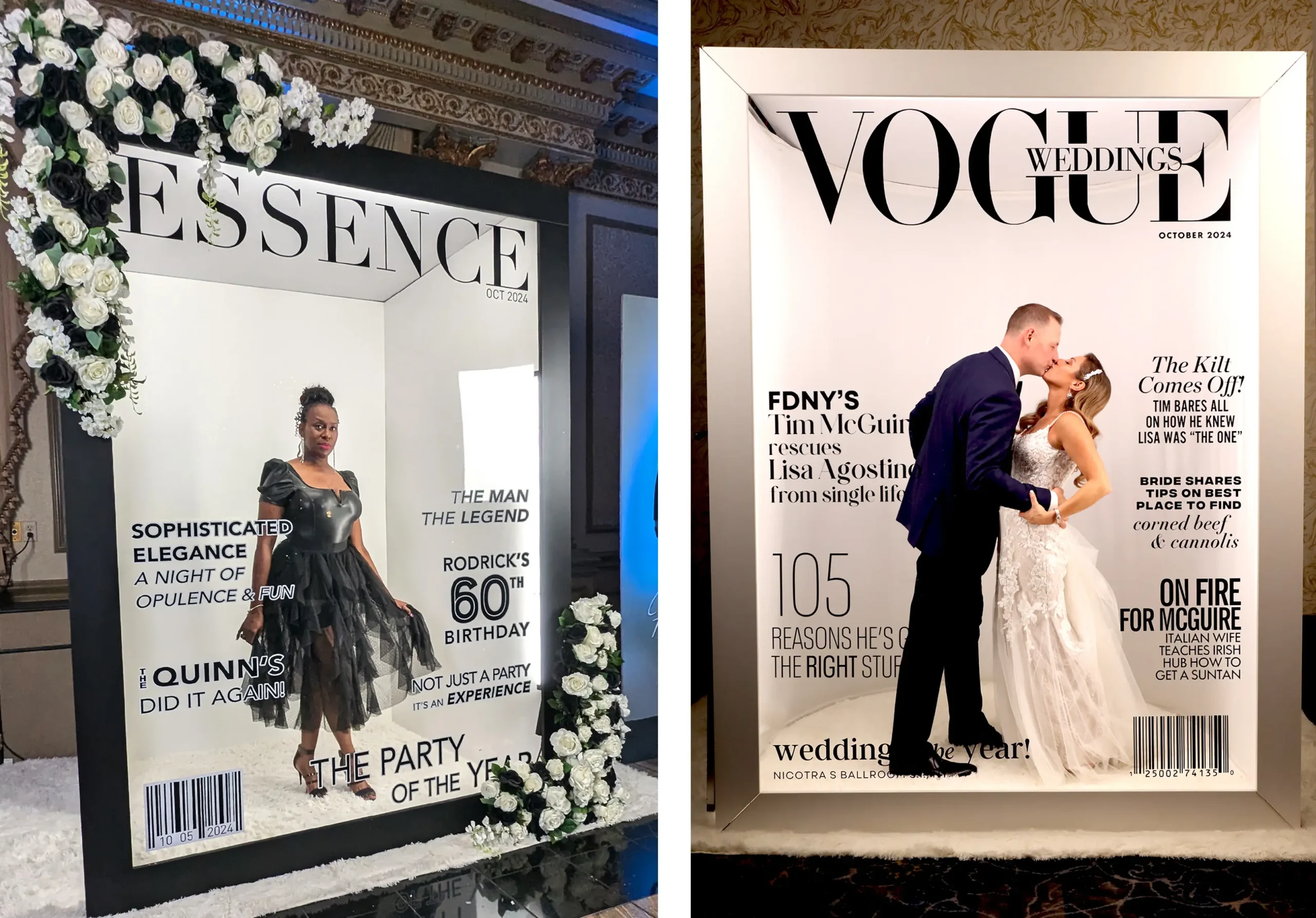 Magazine photobooth personnalisé pour anniversaire 60 ans avec couverture sur mesure